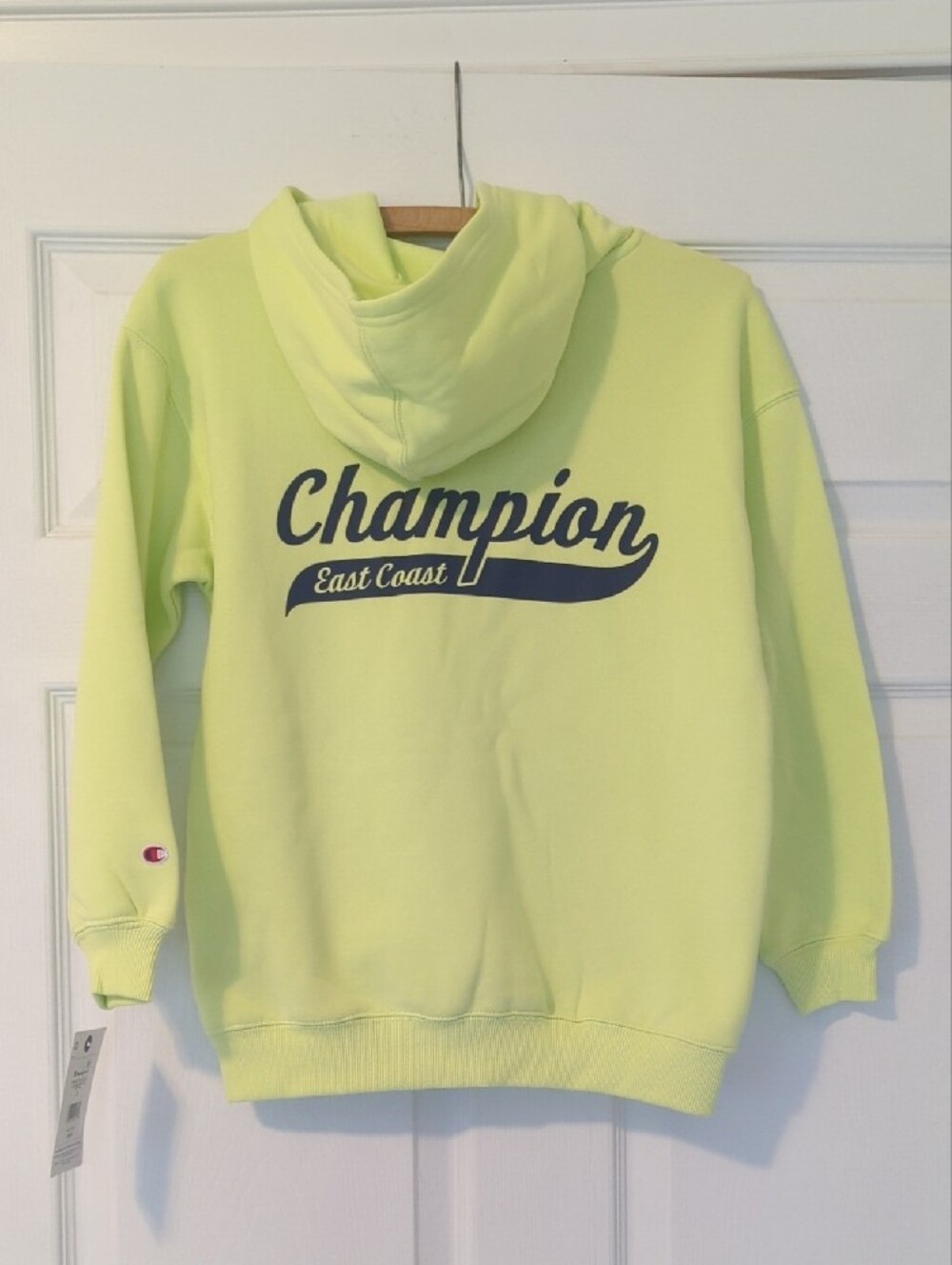 Champion East Coast Boys Size 7/8 Small Neon Lime Green Hoodie NWT